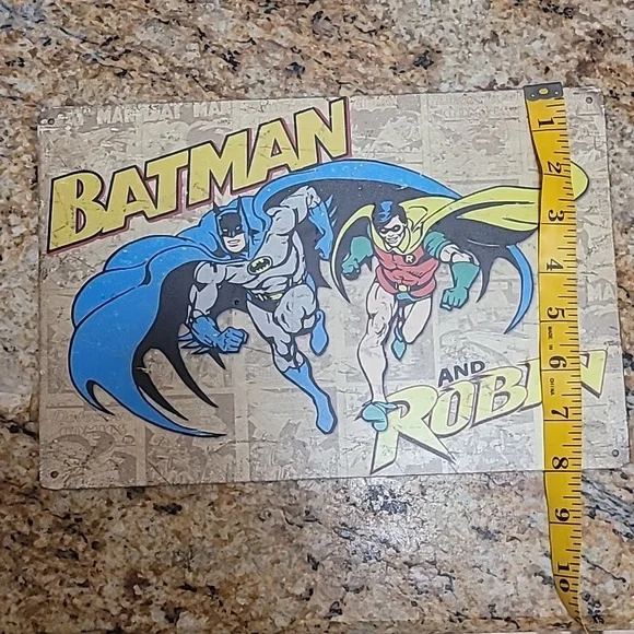 Batman & Robin Metal Sign 12"×8" Super Hero kids Party Decor Boys Room decor‎ - Picture 5 of 5